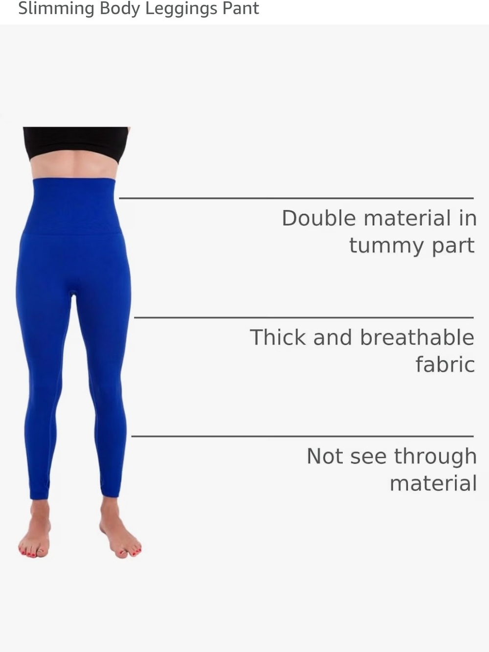 High-Waist Slimming Leggings - Cobalt Blue